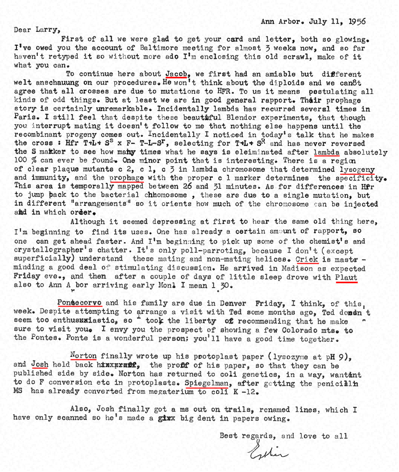 Esther Letter 7-11-1956